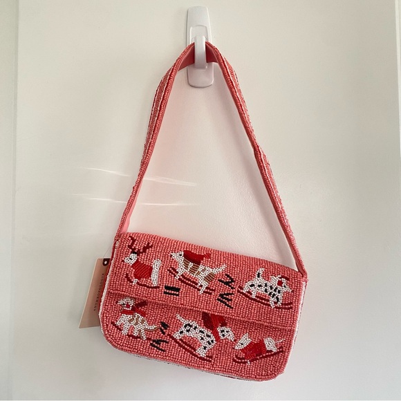 Anthropologie The Fiona Beaded Bag: Animal Edition Dogs...